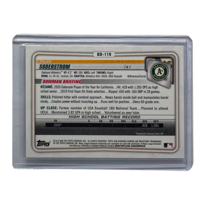 TOPPS MLBカード BOWMAN CHROME 1ST TYLER SODERSTROM OAMLANG OAKLAND ATHLETICS /250 #BD-119 中古 IT2