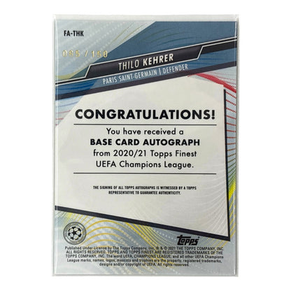 TOPPS サッカーカード FINEST THILO KEHRER PARIS SAINT-GERMAIN 065/150 #FA-THK 中古 IT1