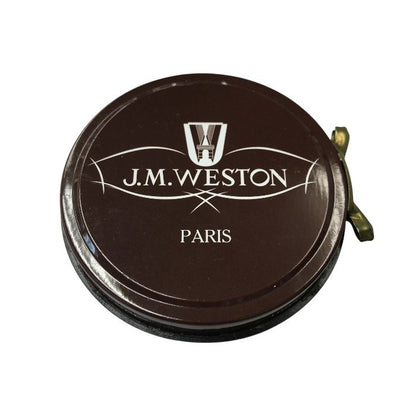 J.M.WESTON シューケアセット 靴磨き 黒クリーム 木製ブラシ お手入れ ブラウン 中古 T1