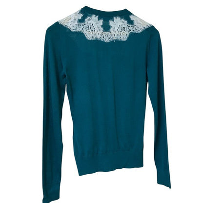 DOLCE＆GABBANA ドルチェ＆ガッバーナ レースコンビ カーディガン 38 トップス グリーン レディース 春 中古 W1