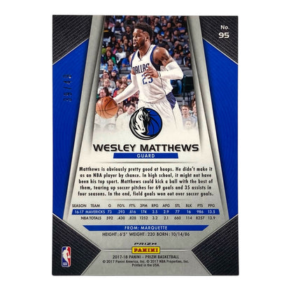 PANINI NBAカード PRIZM WESLEY MATTHEWS MAVERICKS /49 #95 中古 IT2