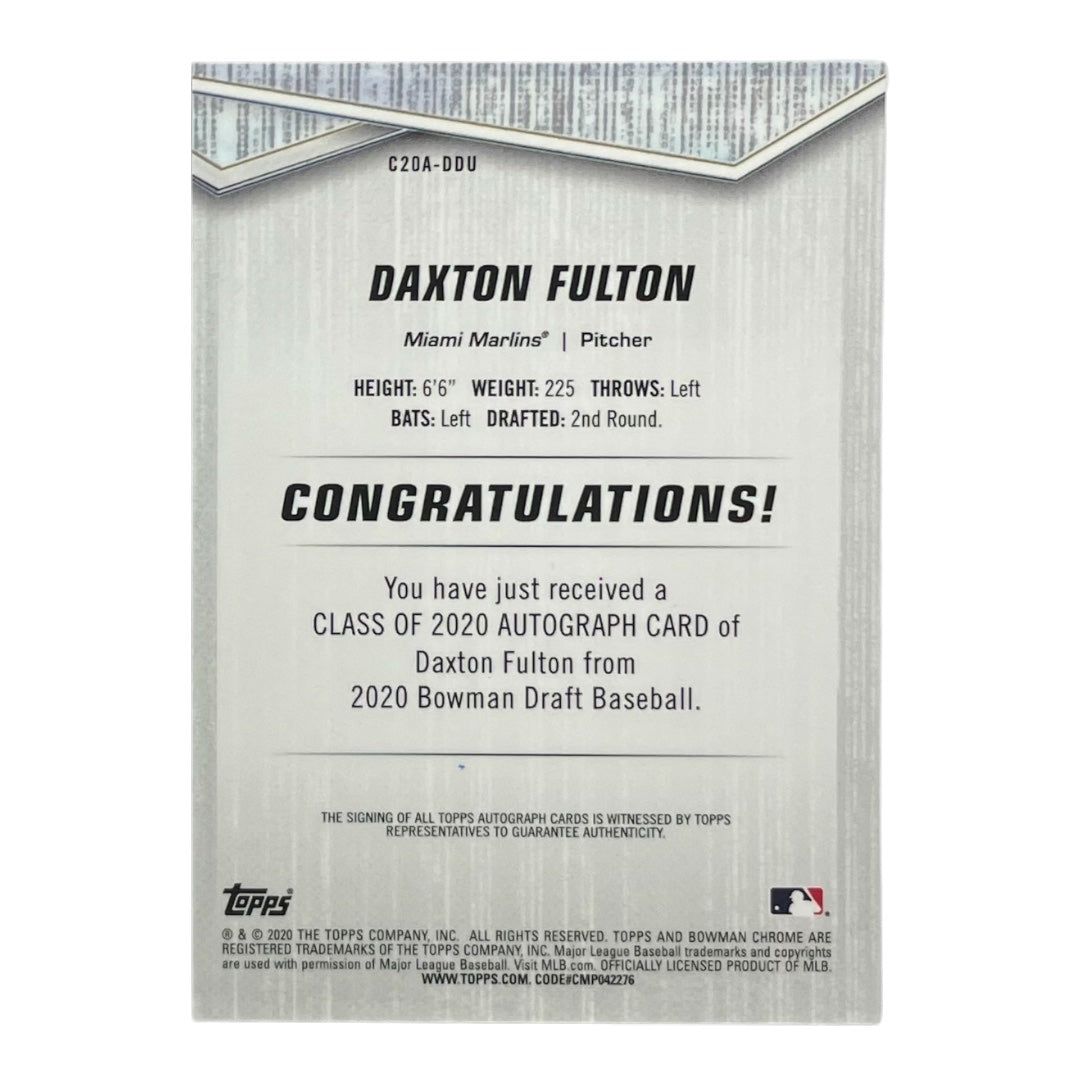 TOPPS MLBカード BOWMAN CHROME DAXTON FULTON MIAMI MARLINS /250 #C20A-DDU 中古 IT2