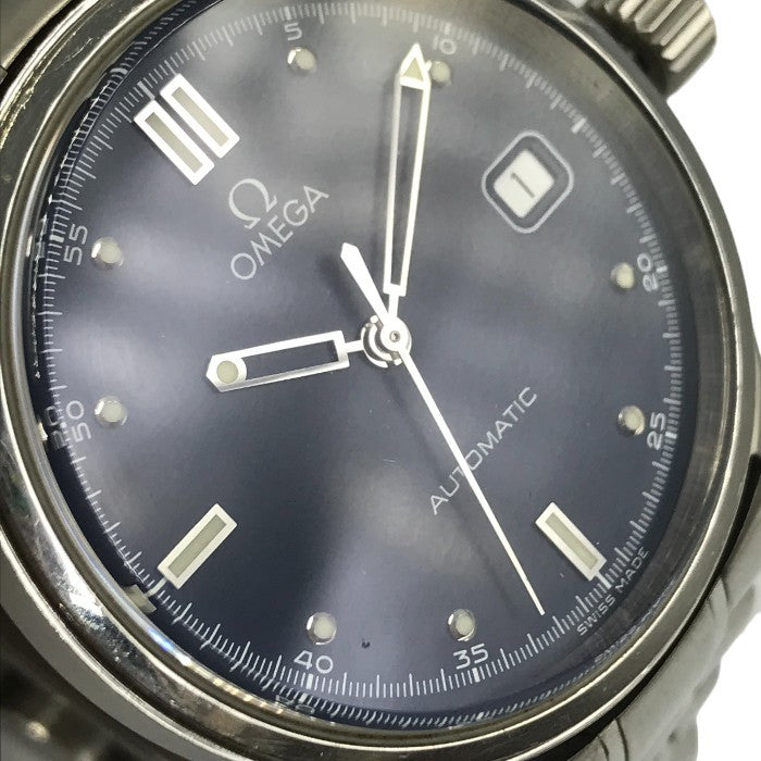 OMEGA オメガ クラシックデイト 腕時計 メンズ 自動巻き オートマティック アナログ SS デイト シルバー/ネイビー 中古 T1