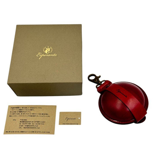 エスペラント esperanto Lサイズ コインケース 携帯灰皿 イングランドサドルレザー レッド マルチケース 牛革 小物 キーホルダー 中古 W1