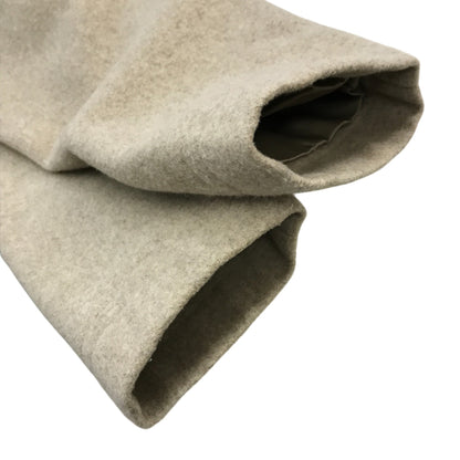 オオカミとフクロウ ノーカラーコート レディース 冬 ウール ロング ベルト 裏地あり ベージュ portom21152 中古 T1