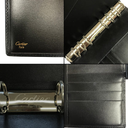 CARTIER カルティエ パシャ 手帳カバー ユニセックス レザー システム手帳 B6サイズ ブラック 中古 T1