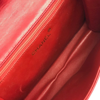CHANEL シャネル マトラッセ ショルダーバッグ レディース ラムスキン ゴールドチェーン ココマーク ヴィンテージ レッド 中古 T1