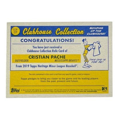 TOPPS MLBカード HERITAGE CRISTIAN PACHE MISSISSIPPI BRAVES #CCR-CP 中古 IT2