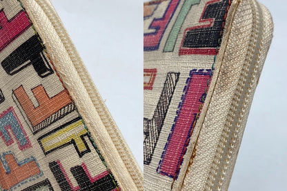 FENDI フェンディ ズッカ柄 マルチカラー ラウンドファスナー 長財布 中古 D4