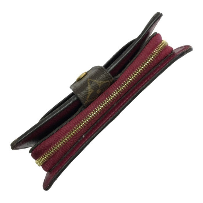LOUIS VUITTON ルイヴィトン モノグラム ポルトフォイユ ジュリエット 財布 2つ折り ラウンドジップ ブラウン/レッド M69433 中古 T1