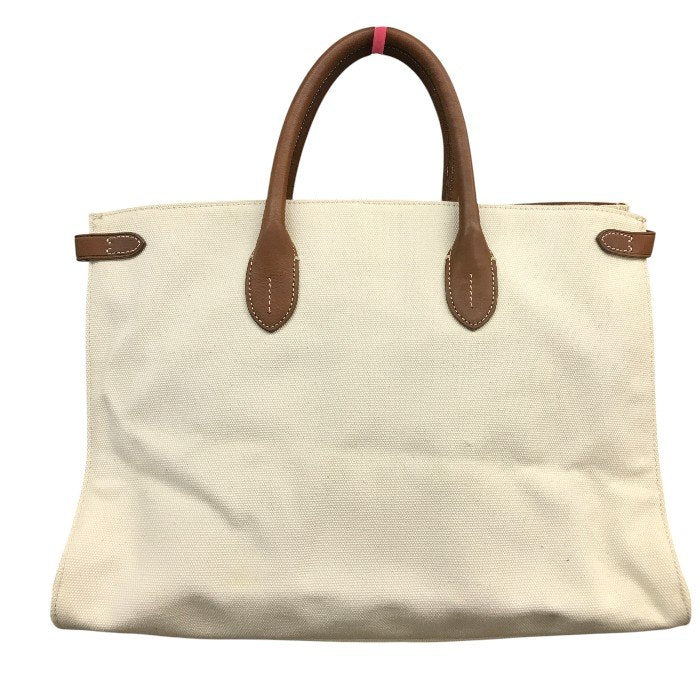 Ralph Lauren ラルフローレン トートバッグ レディース オールシーズン キャンバス アイボリー/ブラウン 中古 N1