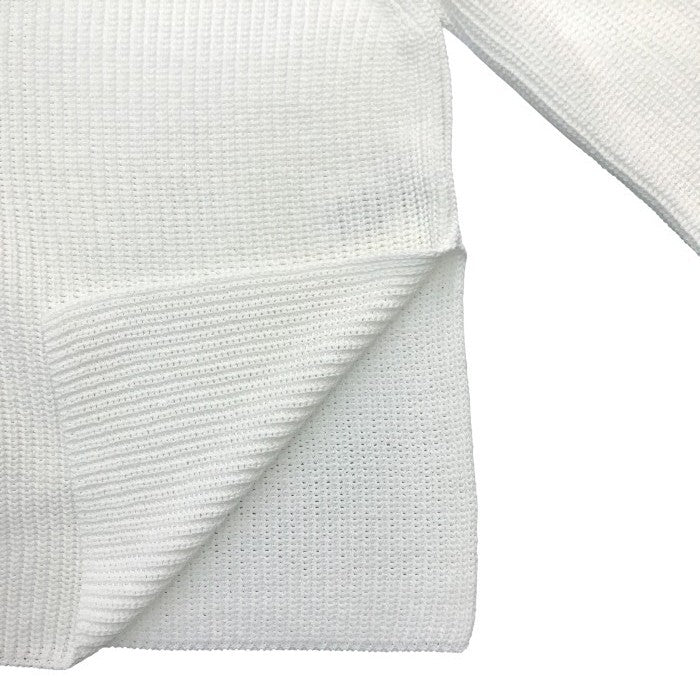 FERRAGAMO フェラガモ ニットトップス レディース 春 コットン サイドカット スリット ボートネック チュニック ホワイト XSサイズ 中古 T1