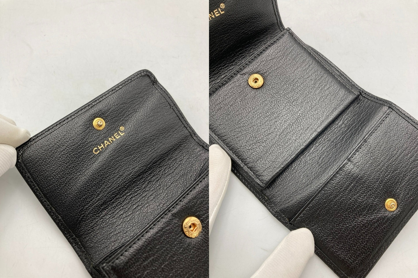 CHANEL シャネル レザー 3つ折り財布 中古 D4