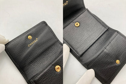 CHANEL シャネル レザー 3つ折り財布 中古 D4