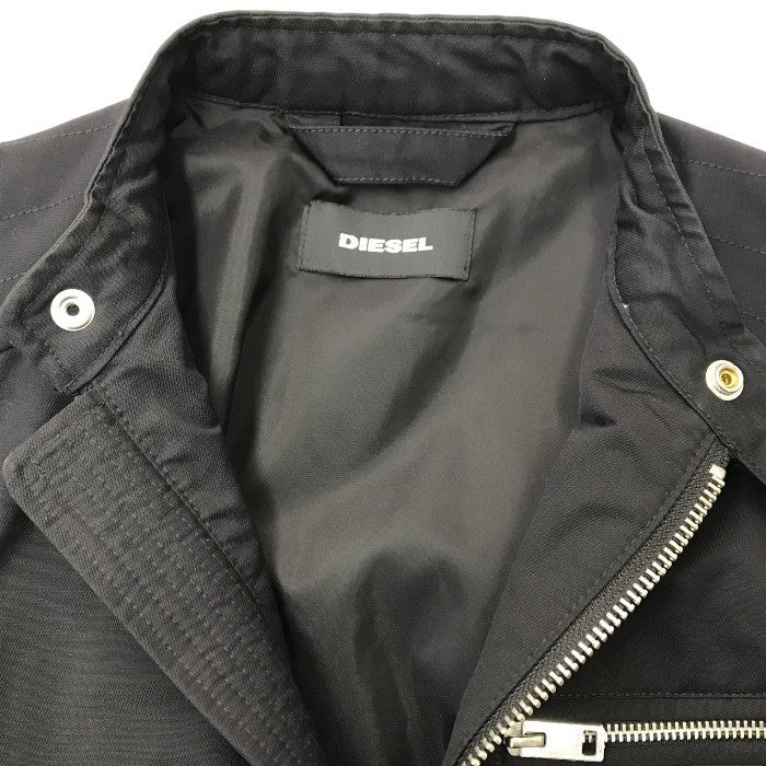 DIESEL ディーゼル ライダースジャケット メンズ 春秋 コットン ブルゾン フルジップ ブラック Sサイズ 00S9N0-J-GLORY-0LAXT 中古 T1