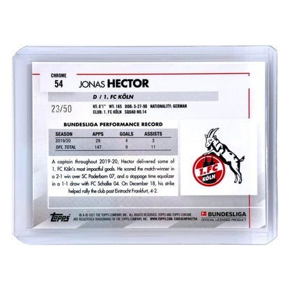 TOPPS サッカーカード CHROME JONAS HECTOR KOLN /50 #54 中古 IT1
