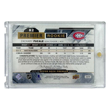 UPPER DECK NHLカード PREMIER ZACHARY FUCALE CANADIENS /375 #82 中古 IT1