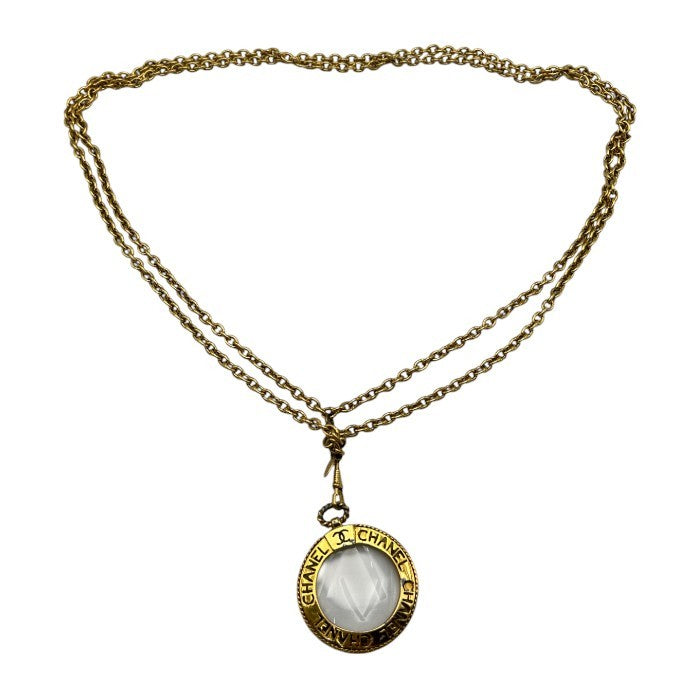 CHANEL シャネル ネックレス ルーペ ペンダント ブランド おしゃれ チェーン ゴールド 中古 W４