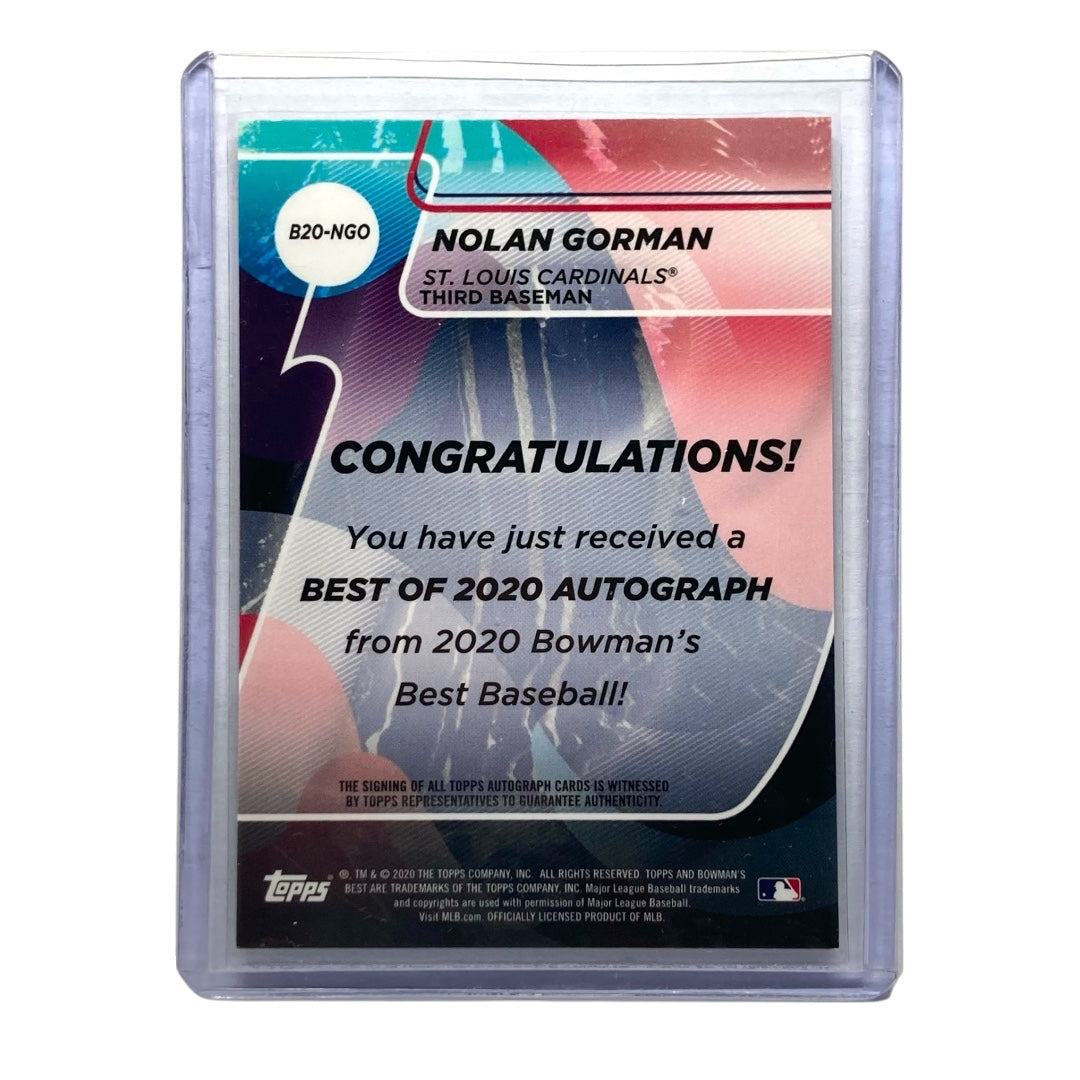 TOPPS MLBカード BOWMAN'S BEST NOLAN GORMAN CARDINALS 143/150 #B20-NGO 中古 IT2