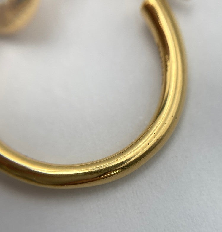 CELINE セリーヌ ノットスモール フープピアス レディース 中古 D4