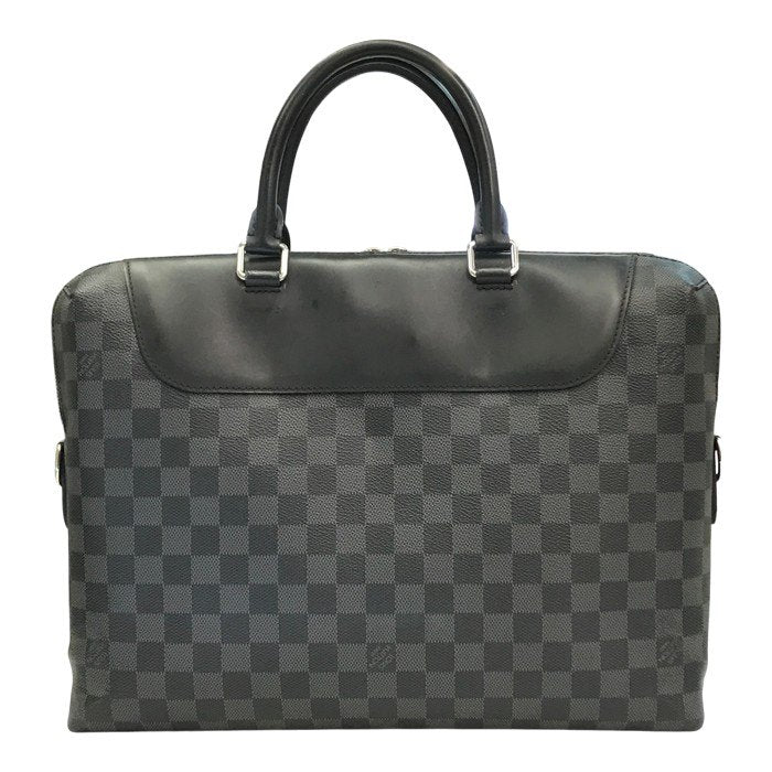LOUIS VUITTON ルイヴィトン ダミエ グラフィット ポルトドキュマン ジュール ブリーフケース メンズ ビジネスバッグ A4収納 グレー N48260 中古 T1