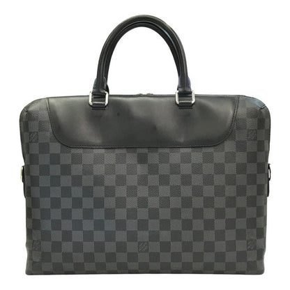 LOUIS VUITTON ルイヴィトン ダミエ グラフィット ポルトドキュマン ジュール ブリーフケース メンズ ビジネスバッグ A4収納 グレー N48260 中古 T1