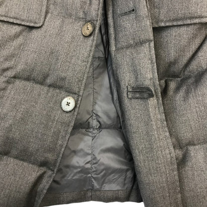 EMPORIO ARMANI JEANS エンポリオアルマーニ ジーンズ ダウンコート メンズ ハーフ ロング シンプル 無地 グレー Sサイズ L15GK 中古 T1