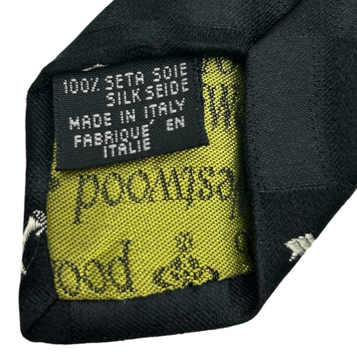 Vivienne Westwood MAN ヴィヴィアンウエストウッド メン ソードアーム 小紋柄 チェック柄 ブラック グレー ネクタイ ビジネス 総柄 メンズ ファッション 中古 W４