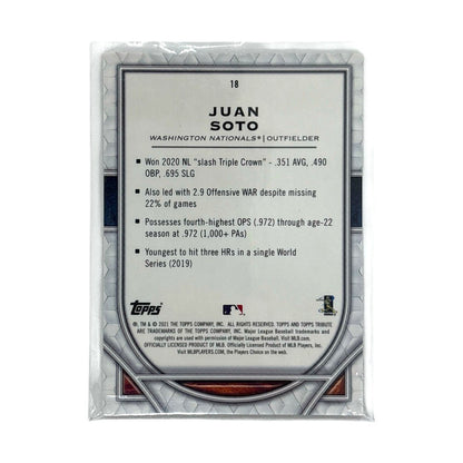 TOPPS MLBカード TRIBUTE JUAN SOTO WASHINGTON NATIONALS 97/99 #18 中古 IT1