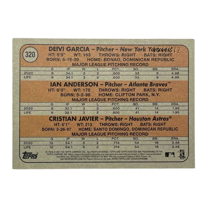 TOPPS MLBカード HERITAGE DEIVI GARCIA IAN ANDERSON CRISTIAN JAVIER NEW YORK YANKEES ATLANTA BRAVES HOUSTON ASTROS /372 #320 中古 IT2