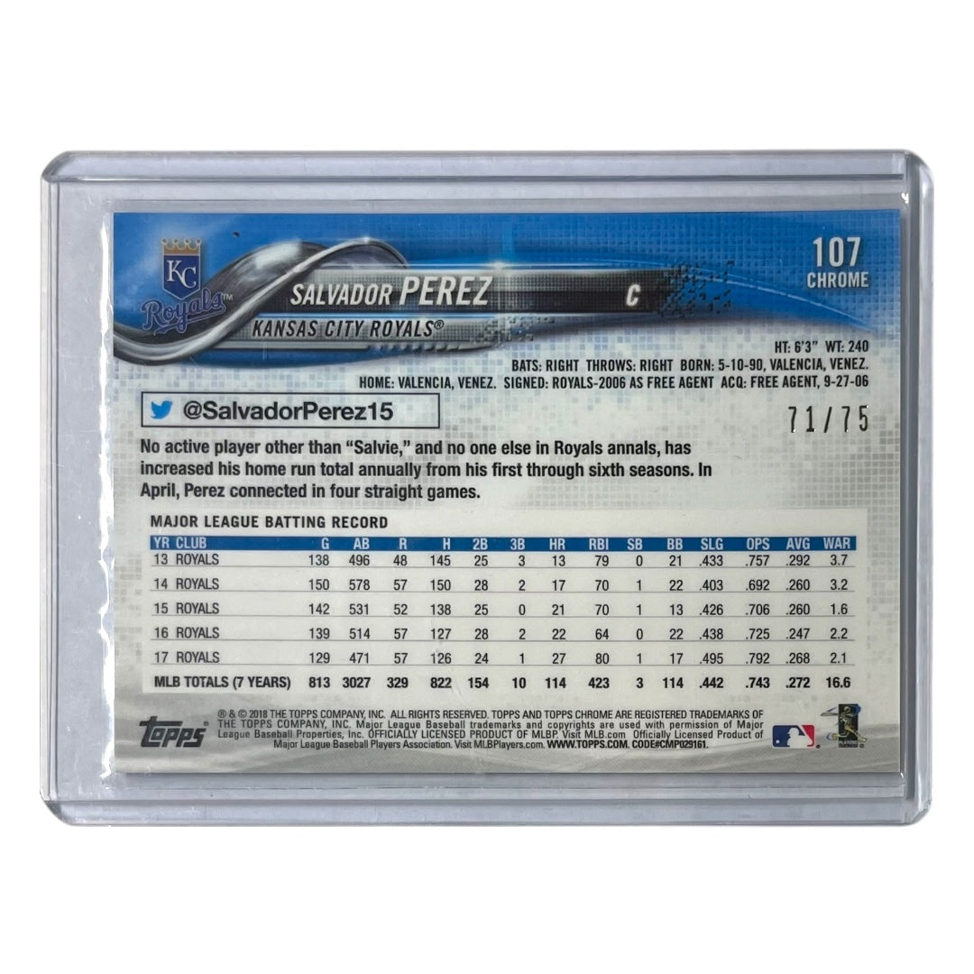 TOPPS MLBカード CHROME SALVADOR PEREZ KANSAS CITY ROYALS /75 #107 中古 IT2