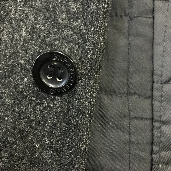 EMPORIO ARMANI エンポリオアルマーニ コート メンズ ミドル丈 ウール フード チャコールグレー Mサイズ 中古 T1
