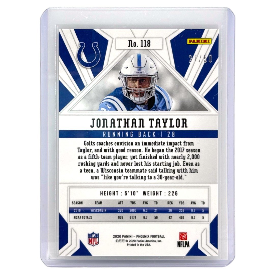 PANINI NFLカード PHOENIX JONATHAN TAYLOR INDIANAPOLIS COLTS /50 #118 中古 IT1