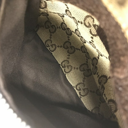 GUCCI グッチ ボディバッグ メンズ GGキャンバス/レザー ウエストポーチ 斜め掛け ショルダーバッグ ベージュ/ブラウン 28566 中古 T1