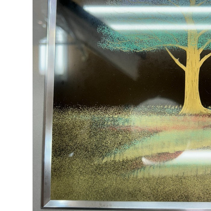 輪島塗 友田祐次 作 沈金 漆芸額 額 絵 インテリア おしゃれ 大樹 中古 W４