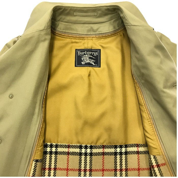 Burberrys バーバリー ステンカラーコート メンズ 秋冬 ライナー付き 無地 チェック柄 カーキ WRO55-940-72 中古 T1
