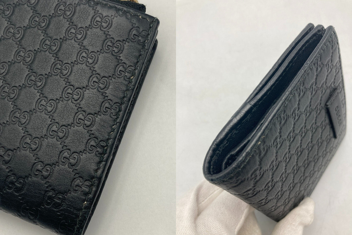 GUCCI グッチ マイクログッチシマ レザー 2つ折り財布 510318 中古 D4