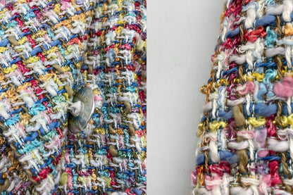 agnes b アニエスべー ノーカラー ツイードジャケット サイズ2 フランス製 中古 D4