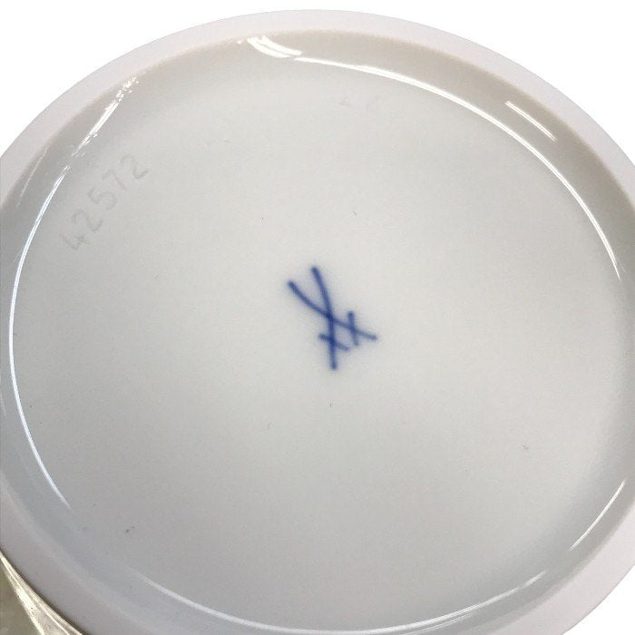 Meissen マイセン ロイヤルブロッサム カップ＆ソーサー 180ml ペア 2客 ホワイト コーヒー 立体 花レリーフ C/S 中古 T1