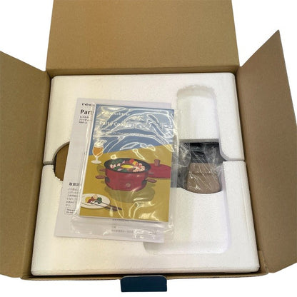 recolte レコルト パーティークッカー 卓上調理器 ホットプレート 丸型 フォンデュ鍋 たこ焼き器 ポップコーンメーカー 蒸し料理 同時調理可能 専用フタ ココット付き ミニパン4個 カードレシピ付 レッド RRF-3 コンパクト おしゃれ 調理家電 中古 R1