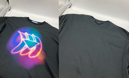 PRADA プラダ ネオン バナナトライアングル グラフィック プリントTシャツ サイズXS メンズ 中古 D4
