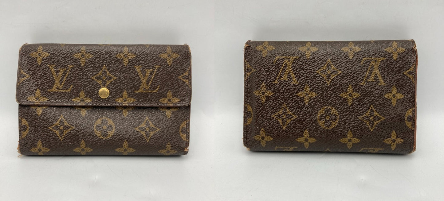 LOUIS VUITTON ルイヴィトン モノグラム ポルトトレゾール・エテュイ・パピエ 三つ折り財布 M61202 中古 D4