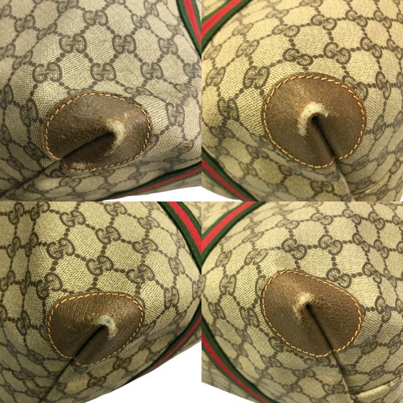 GUCCI グッチ ボストンバッグ ユニセックス オールド シェリー 旅行 大型 ショルダーバッグ PVC ブラウン 6211 中古 T1