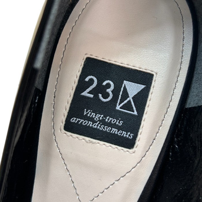 23区 Vingt-trois arrondissements エナメル パンプス 22cm 靴 シューズ ヒール レディース ブラック 中古 W４