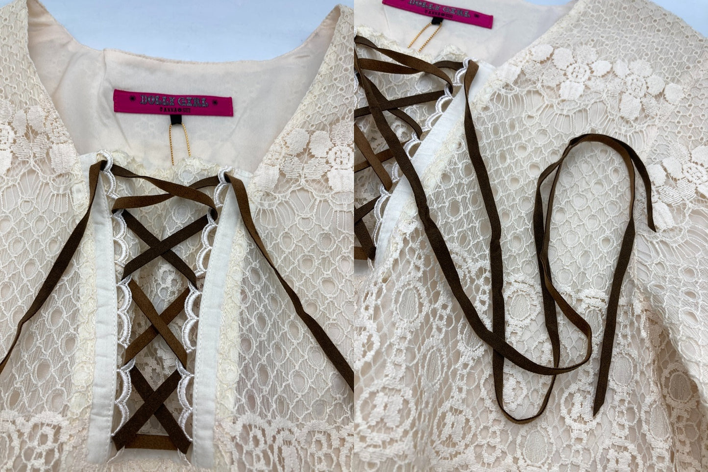 DOLLY GIRL BY ANNA SUI ドーリーガール バイ アナスイ レース ワンピース 半袖 サイズ1 中古 D4