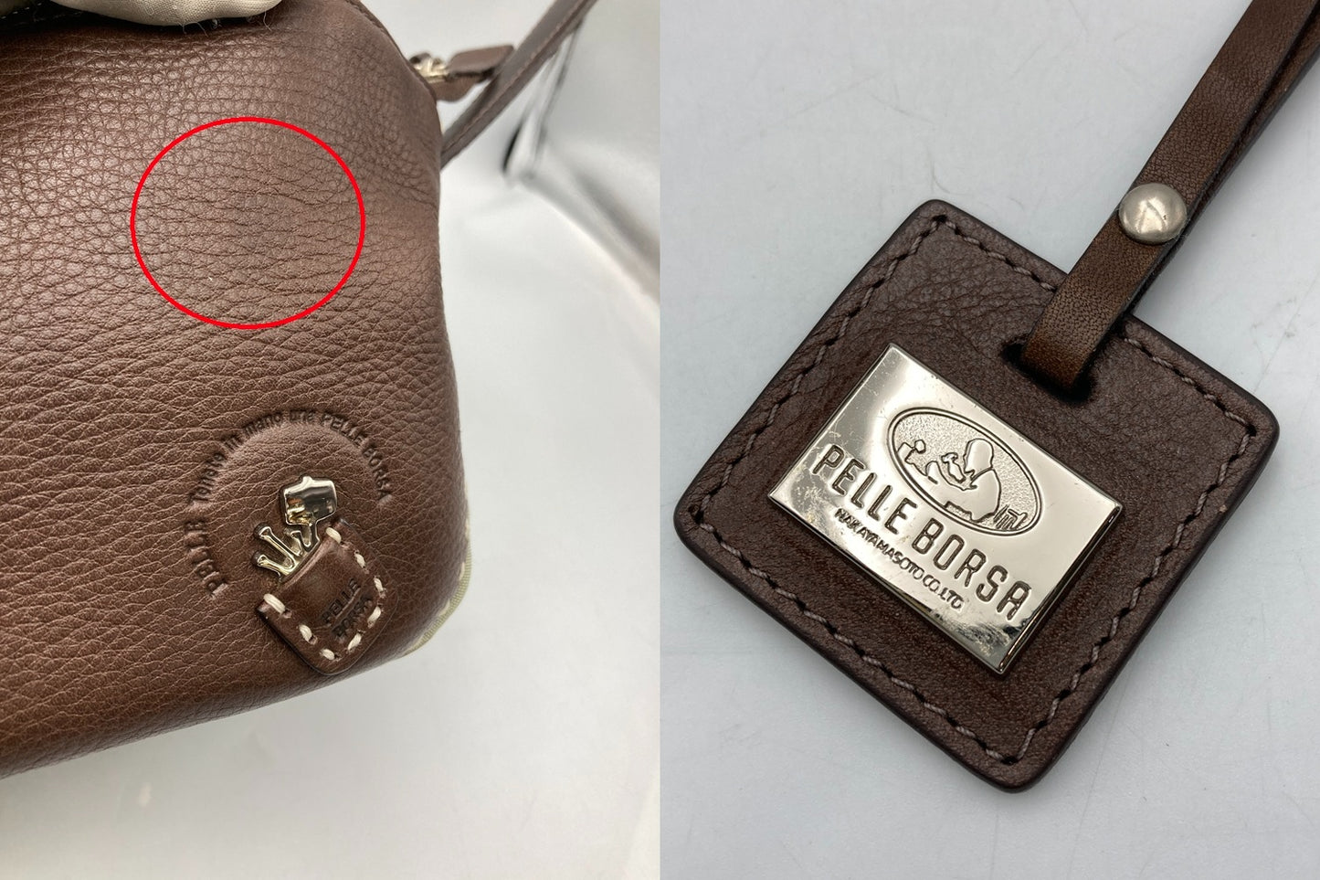 PELLE BORSA ペレボルサ レザー ハンドルバッグ 中古 D4