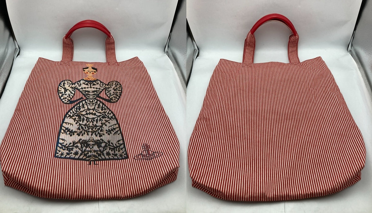 Vivienne Westwood ヴィヴィアンウエストウッド バンボリーナ ストライプ トートバッグ 中古 D4