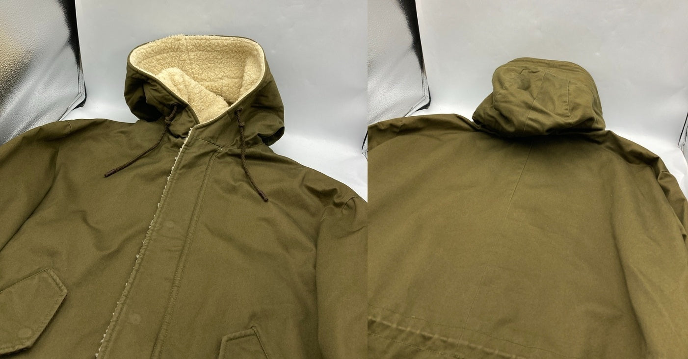 Mr.GENTLEMAN ミスタージェントルマン ボアモッズコート カーキ メンズ ML14F-CO01 中古 D4