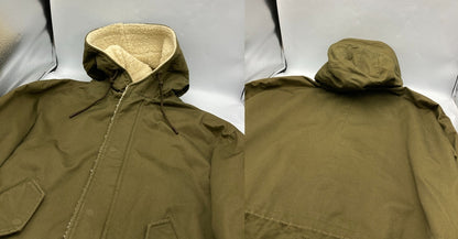 Mr.GENTLEMAN ミスタージェントルマン ボアモッズコート カーキ メンズ ML14F-CO01 中古 D4