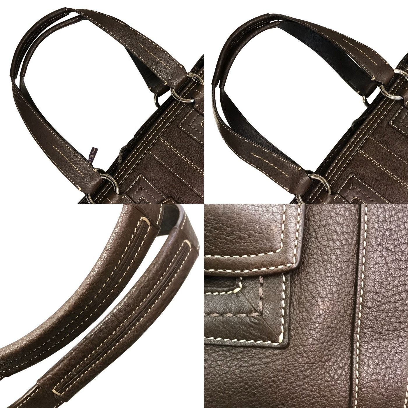 COACH コーチ ハンドバッグ レディース レザー セミショルダー ベルトデザイン ブラウン 02764 中古 T1